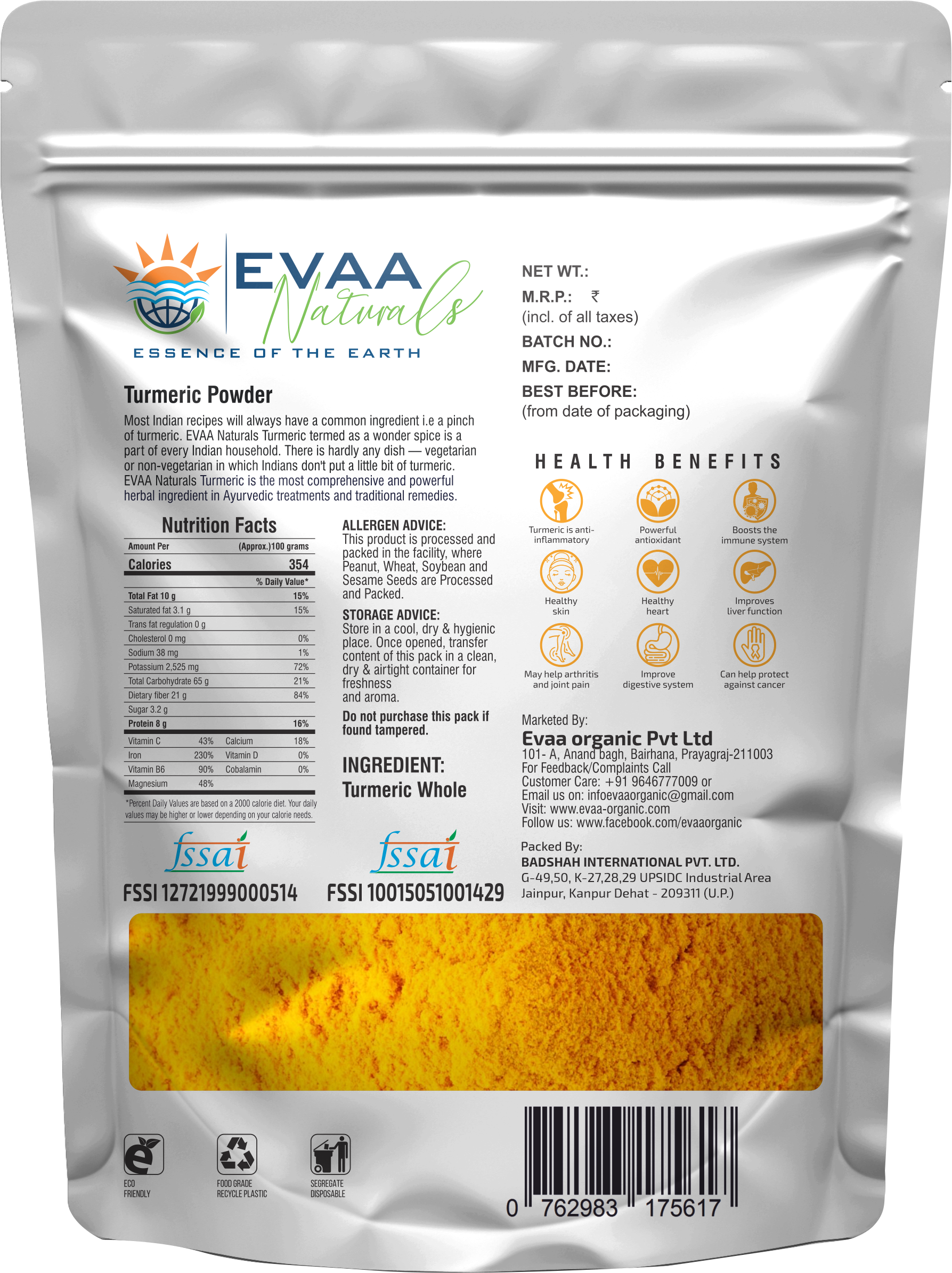 Turmeric Powder - Evaa Naturals